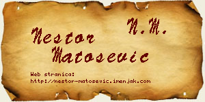 Nestor Matošević vizit kartica